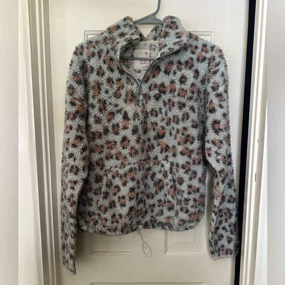 SO Women's Textured Hoodie - Gray and Brown